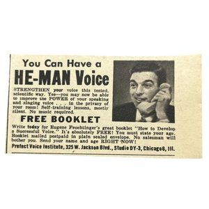 Vintage 1963 Print Ad How to Develop a Successful Voice He-Man Voice Chicago IL